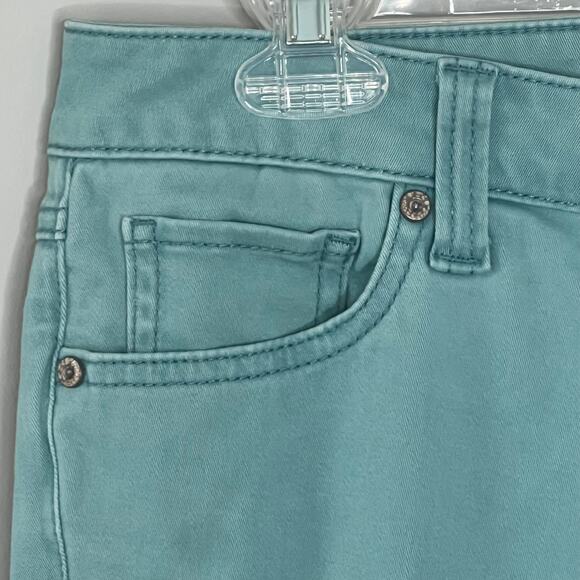 CAbi Skinny Leg Jeans Pants Solid Robins Egg Size 4 - Picture 9 of 14